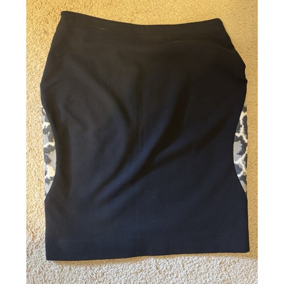 Diane Von Furstenberg Animal Print Skirt Black Cream Gray Smooth Fit Cotton Mix - Picture 11 of 15